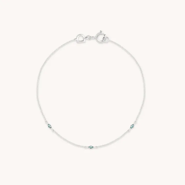 Astrid & Miyu Alexandrite Charm Bracelet bracelet or blanc massif