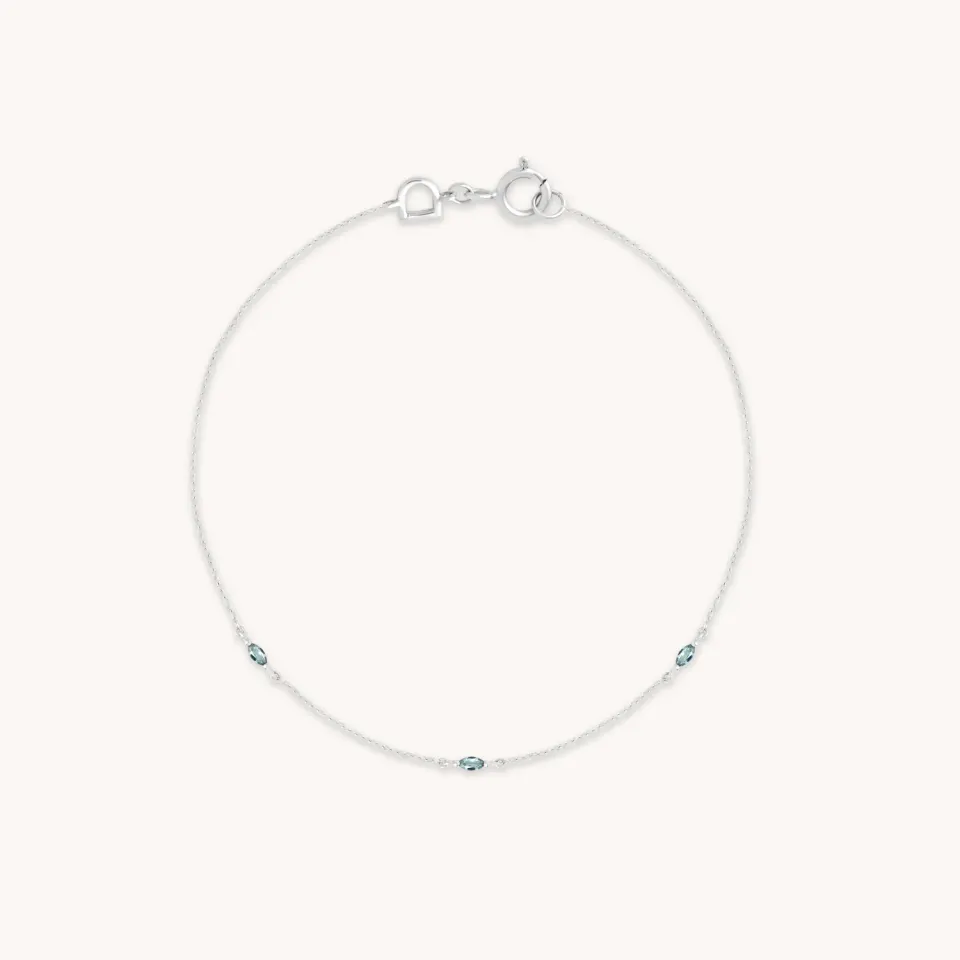 Astrid & Miyu Alexandrite Charm Bracelet bracelet or blanc massif