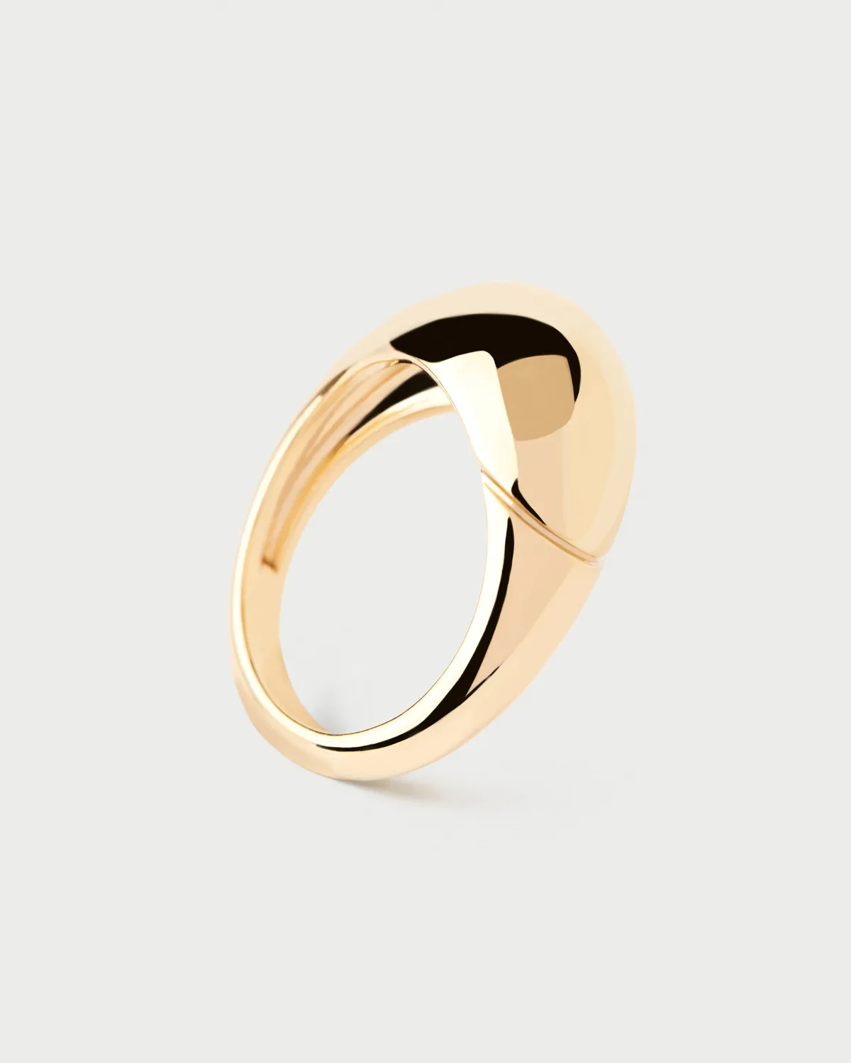 PDPAOLA Bamboo bague large dorée 10 mm taille 8