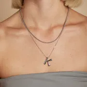 Astrid & Miyu Bold Pendant collier initiale K argent