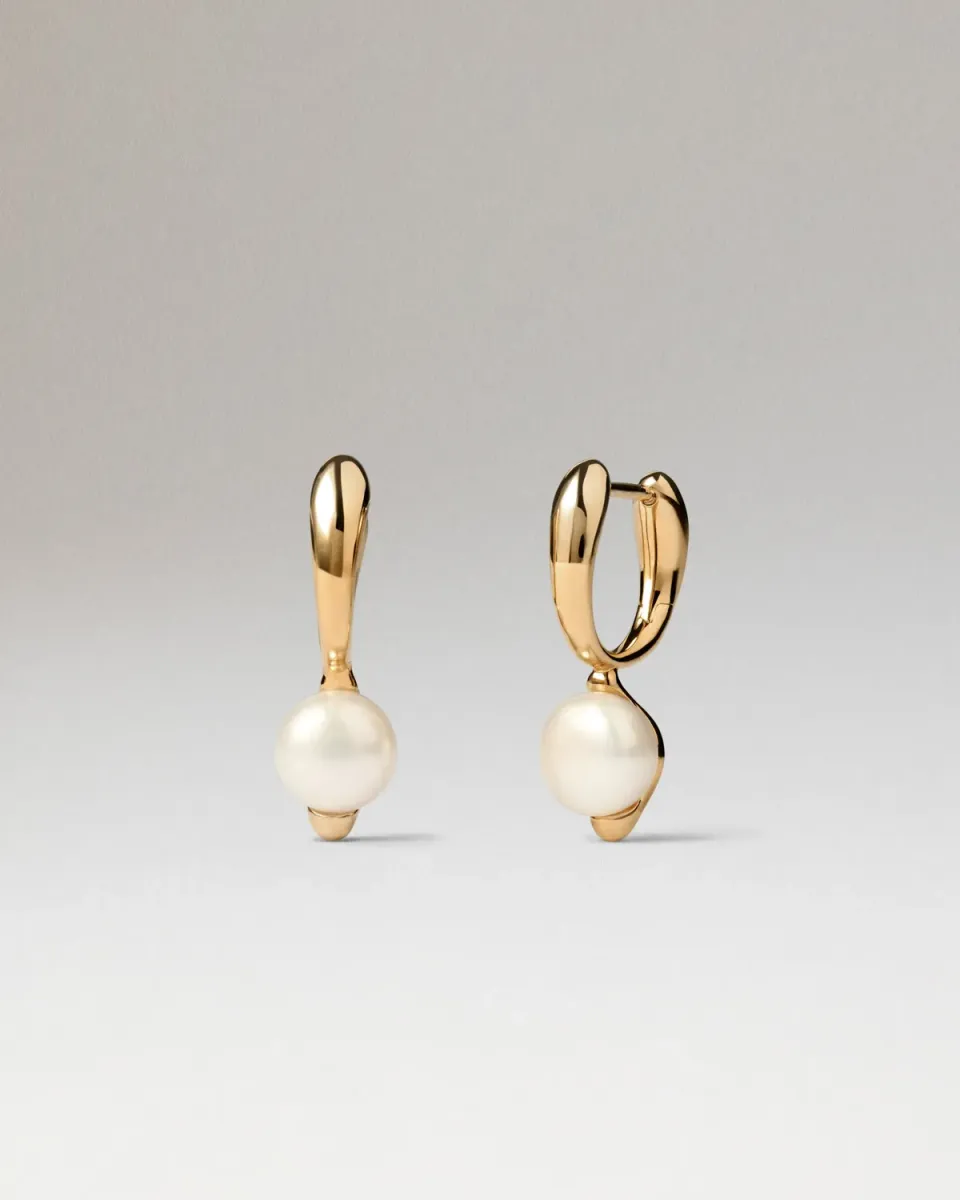 PDPAOLA La Perla hoops créoles perle 24 mm