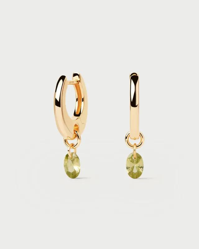 PDPAOLA Lily créoles vert olive argent 925
