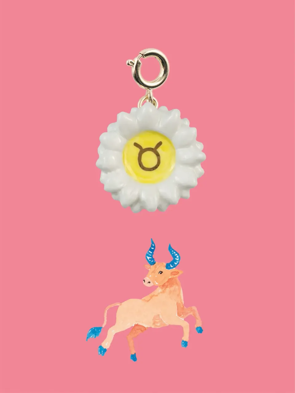 Nach Bijoux Charm's Taureau Astro charm porcelaine doré