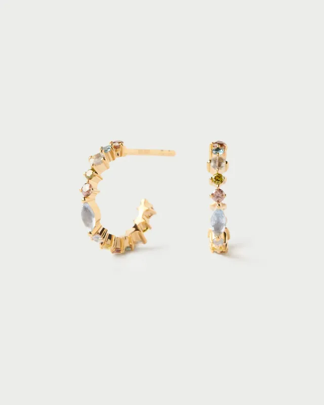 PDPAOLA Lotus petites créoles pierres 10 mm