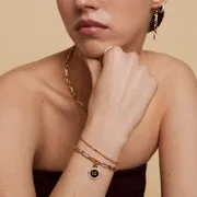 Astrid & Miyu Pavé Chain Link bracelet doré maillons