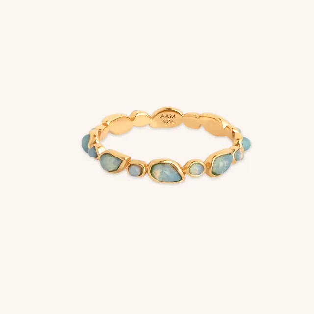 Astrid & Miyu Opal Pear Band bague or opale poire