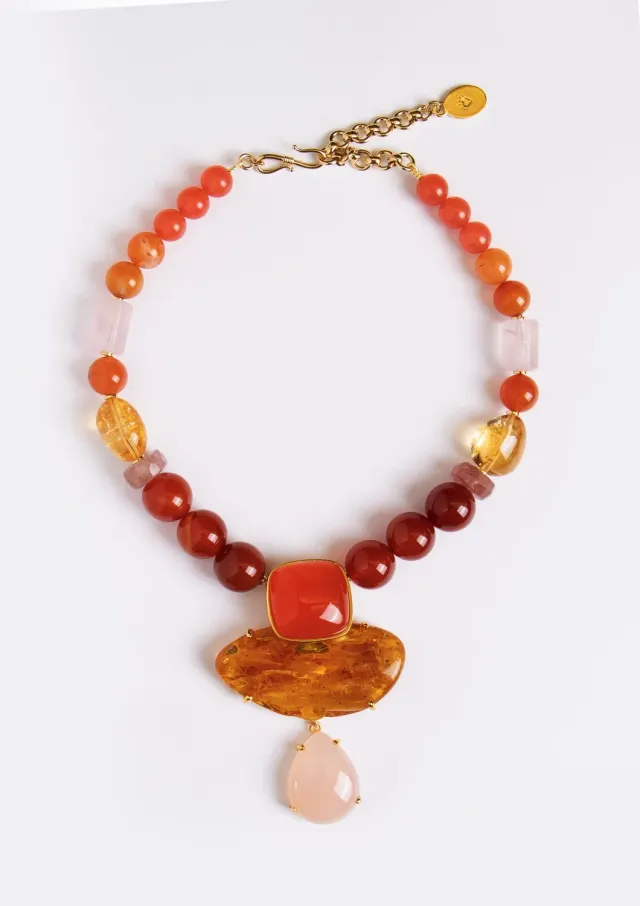 Philippe Ferrandis Sunset collier pièce unique cornaline