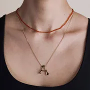 Astrid & Miyu Carnelian collier perles or massif