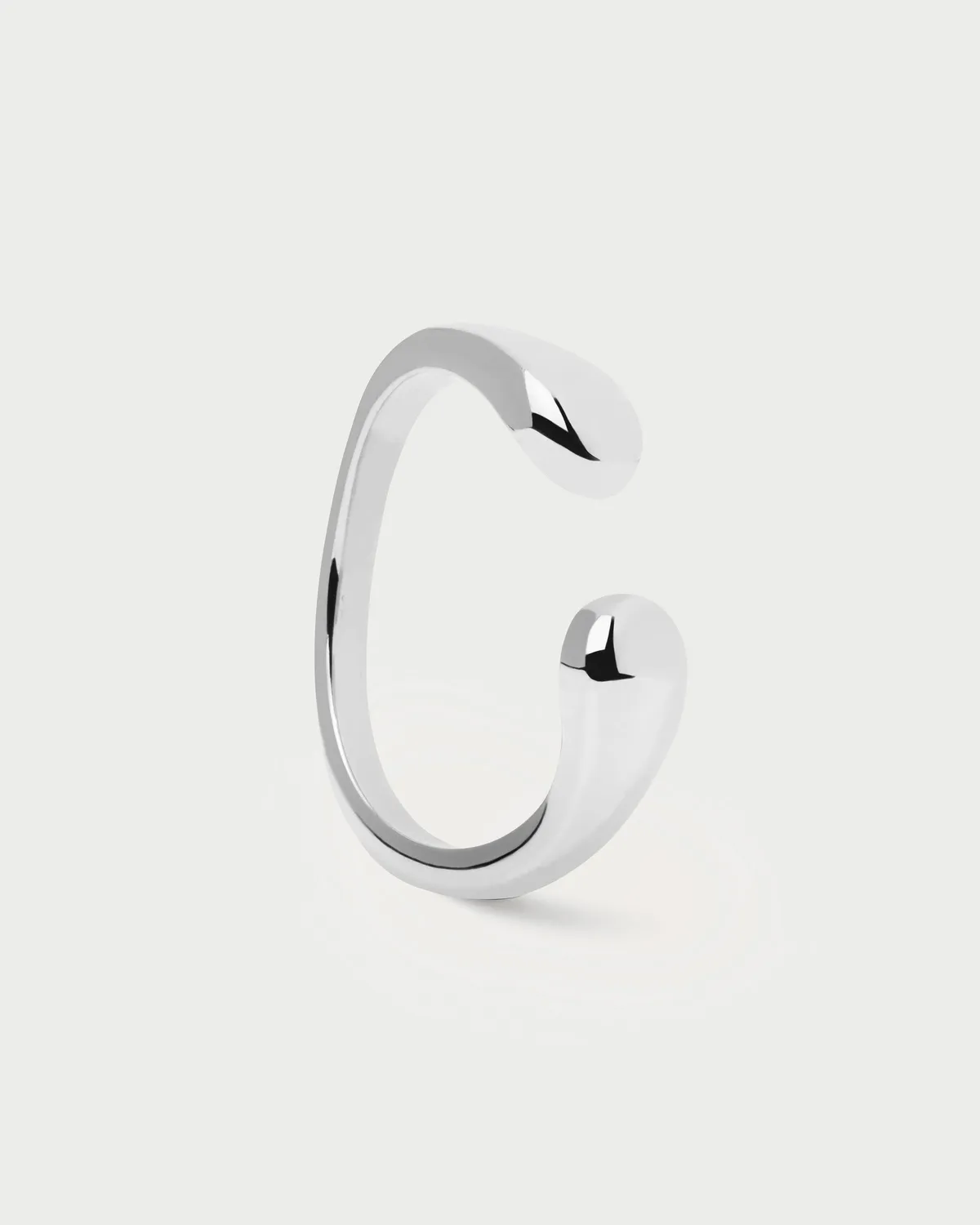 PDPAOLA Crush bague argent rhodié 4 mm