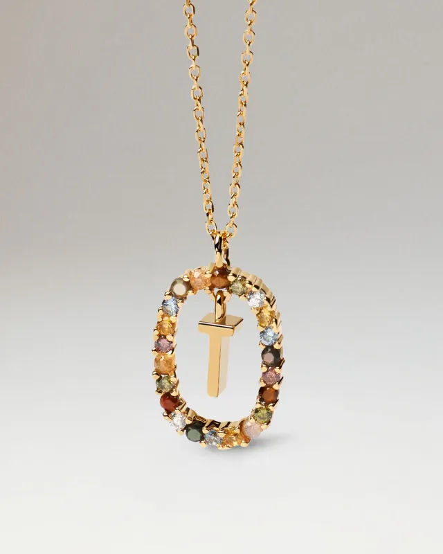 PDPAOLA Letter T collier lettre T plaqué or