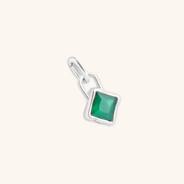 Astrid & Miyu May Clip Charm agate verte argent
