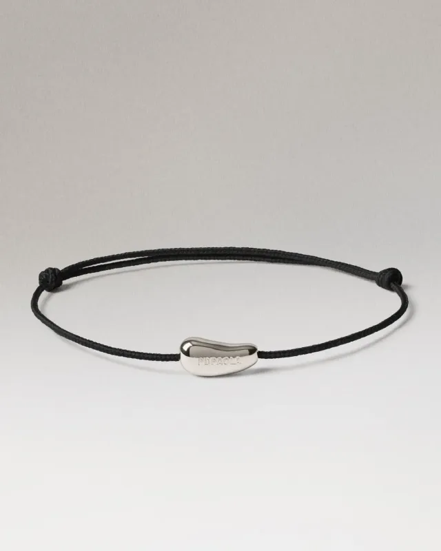 PDPAOLA Rodeo Bracelet Cordon Noir Argent
