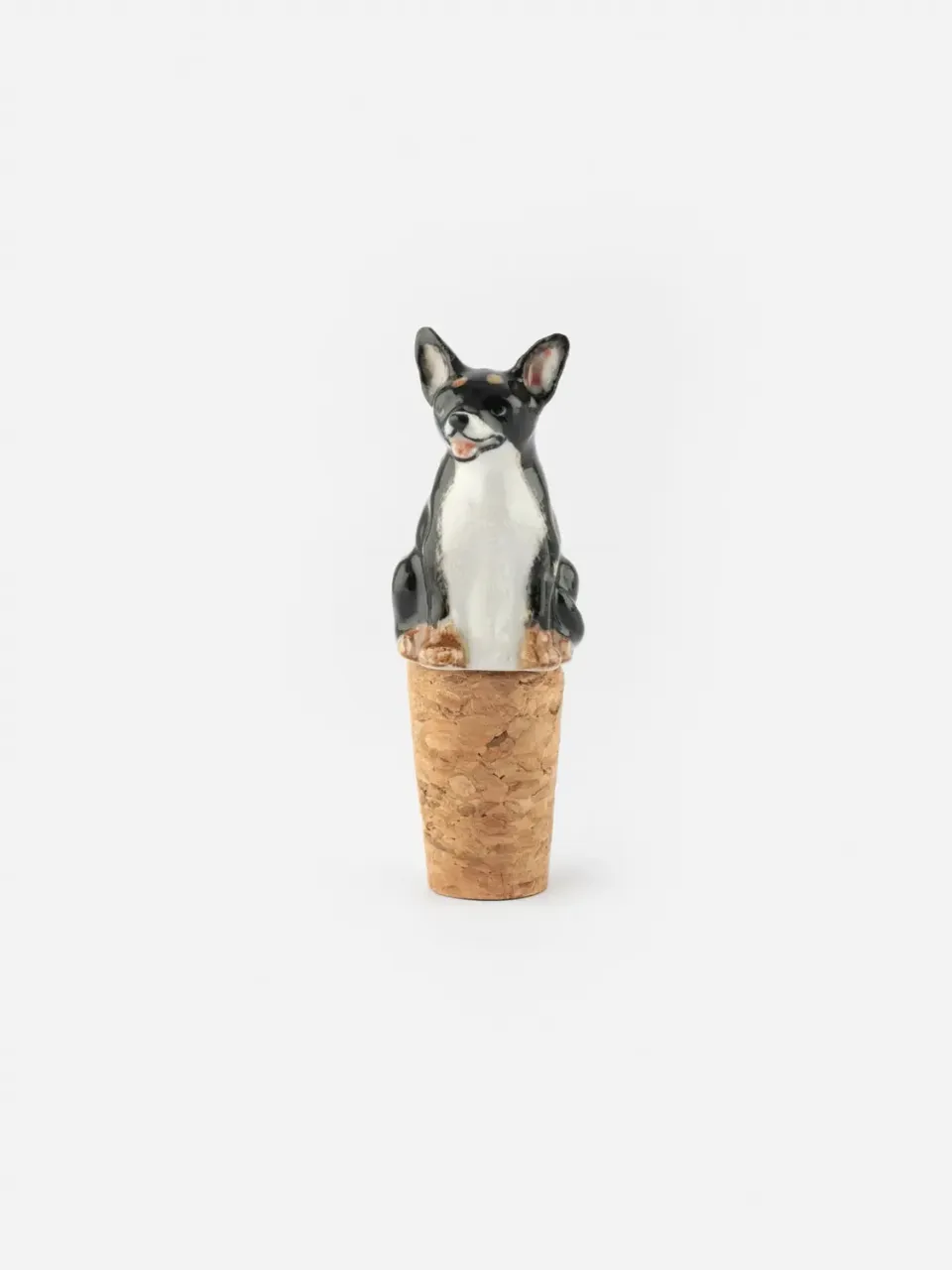 Nach Bijoux chihuahua noir bouchon bouteille liège porcelaine
