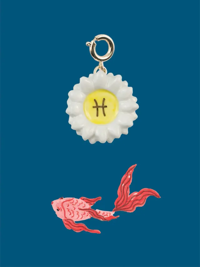 Nach Bijoux Astro Poisson charm porcelaine constellation