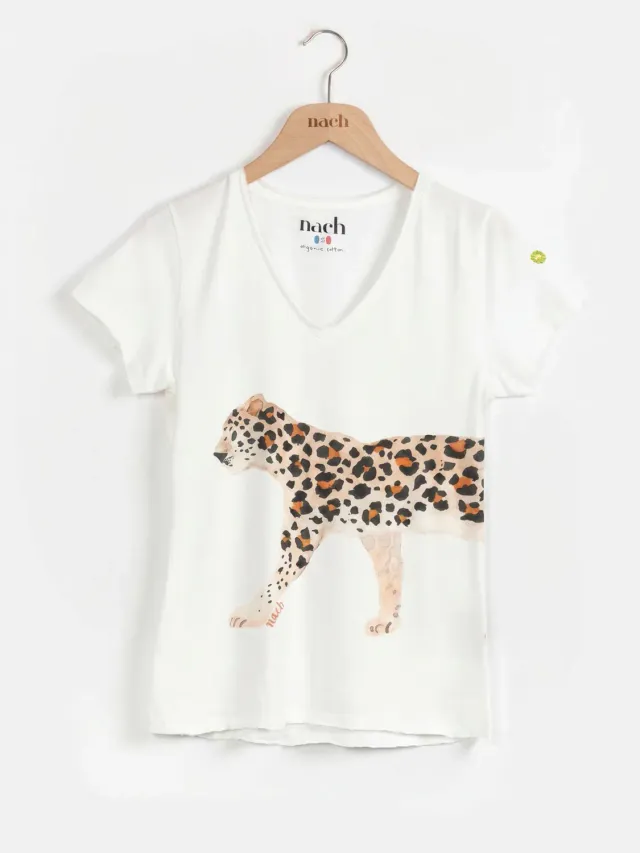 Nach Bijoux Victor t-shirt léopard cintré col V