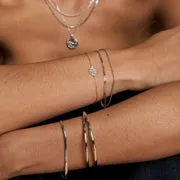 Astrid & Miyu Illusion bracelet double chaîne argent