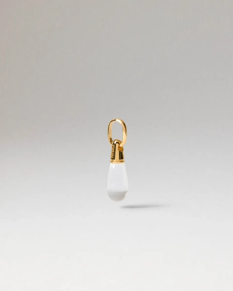 PDPAOLA Drop pendentif cristal de roche doré 22 mm