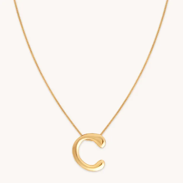 Astrid & Miyu C Initial Bold Pendentif collier doré