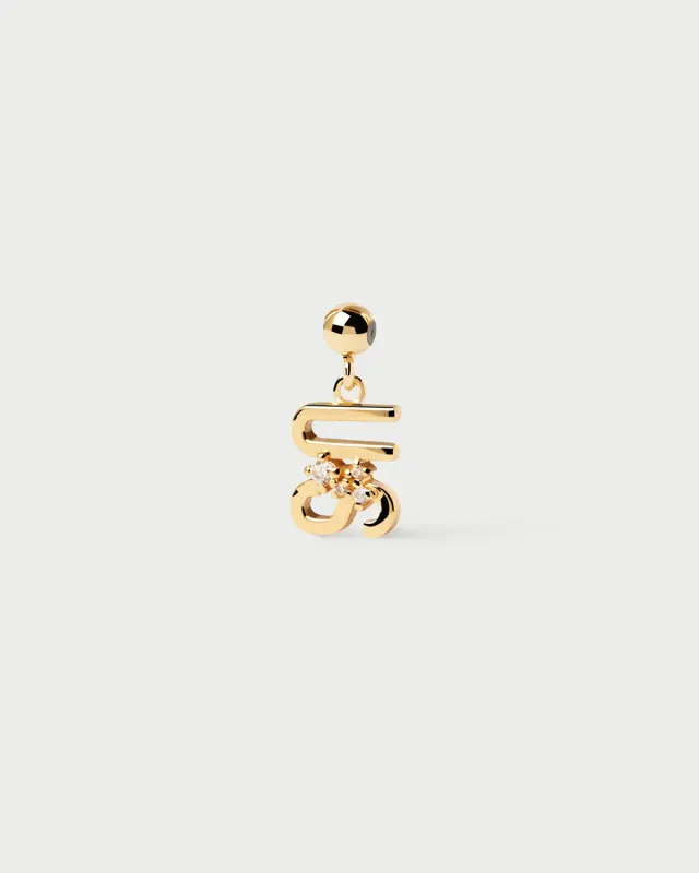 PDPAOLA Us charm doré zirconia blanche 0,7 cm