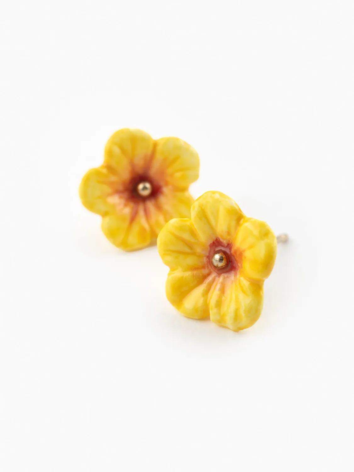 Nach Bijoux Mini hibiscus jaunes boucles d'oreilles puces