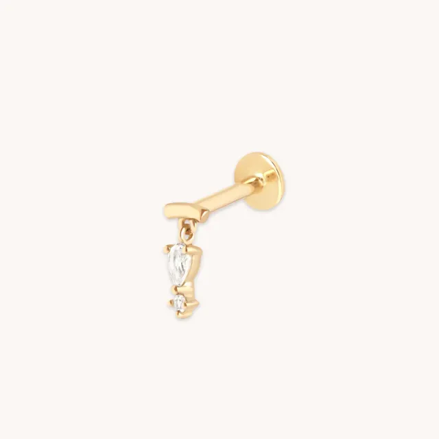 Astrid & Miyu Pear Charm piercing hélix or massif poire