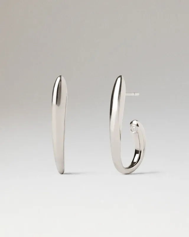 PDPAOLA Volta boucles d'oreilles argent zircon 28 mm