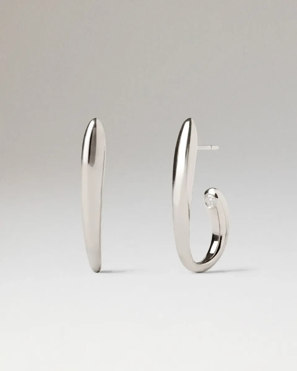 PDPAOLA Volta boucles d'oreilles argent zircon 28 mm