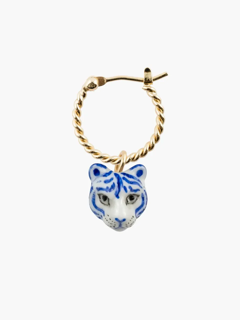 Nach Bijoux tigre bleu mini créole à l'unité