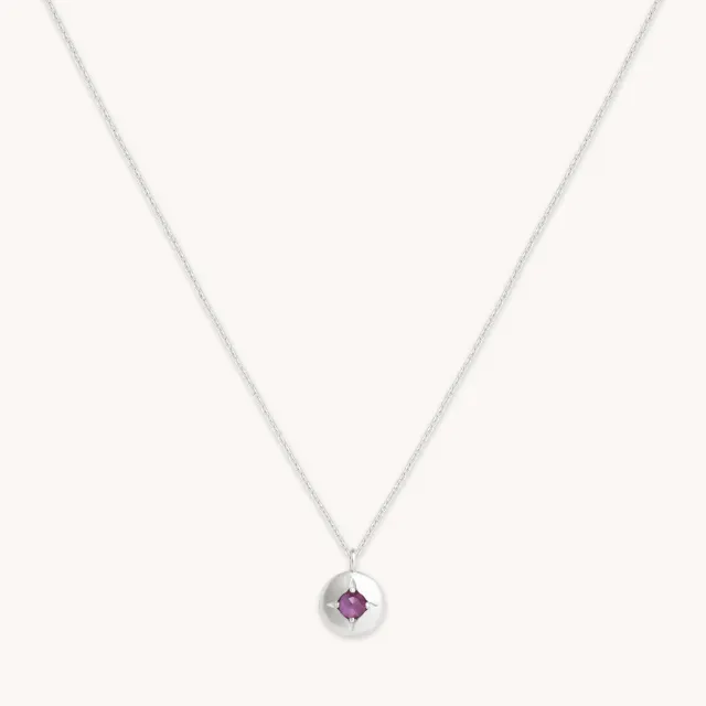 Astrid & Miyu February Amethyst Collier or blanc