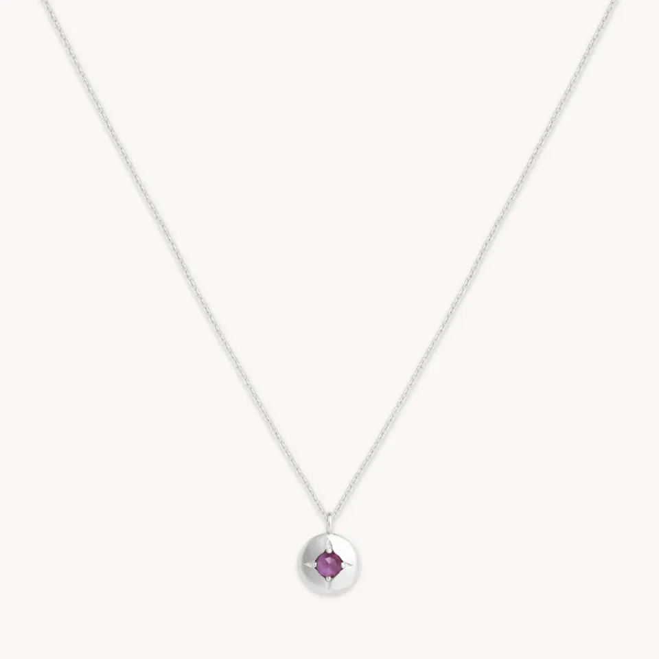 Astrid & Miyu February Amethyst Collier or blanc