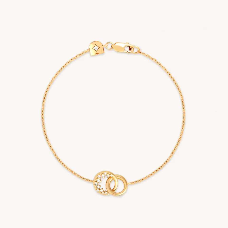 Astrid & Miyu Orbit Crystal bracelet doré pendentif cristal