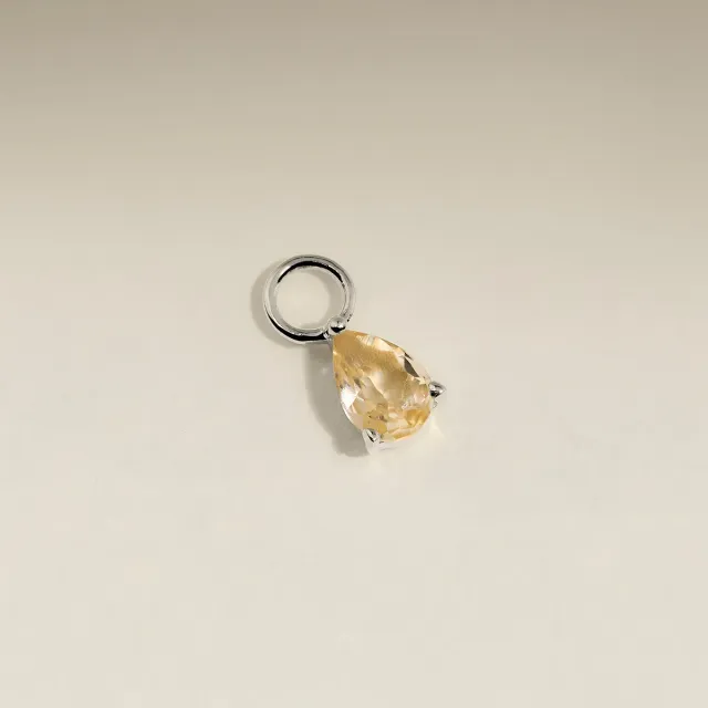 Astrid & Miyu Citrine November charm d’oreille or blanc pierre