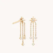 Astrid & Miyu Star puces or massif topaze blanche