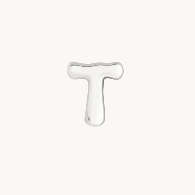 Astrid & Miyu T Initial breloque or blanc lettre T