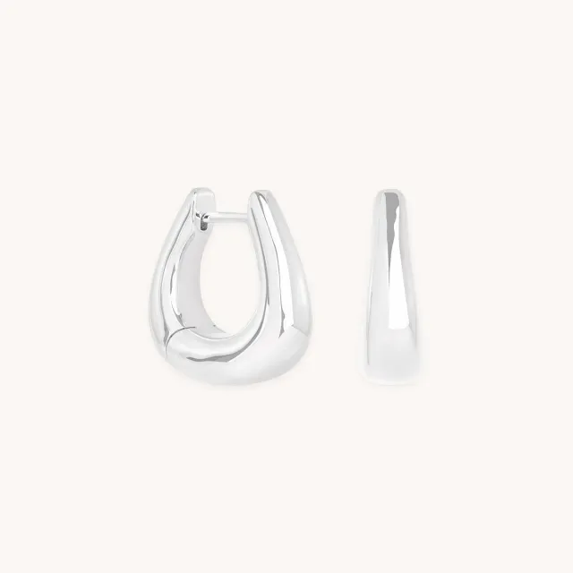 Astrid & Miyu Saddle Small Hoops créoles argent