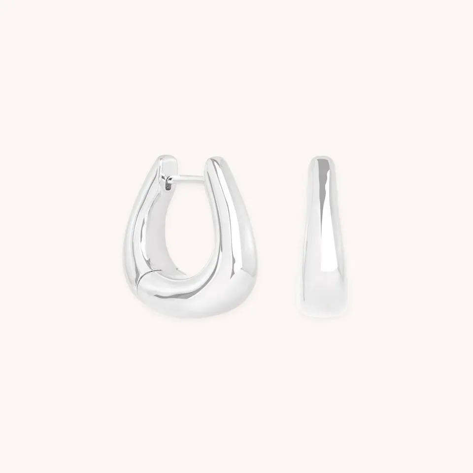 Astrid & Miyu Saddle Small Hoops créoles argent