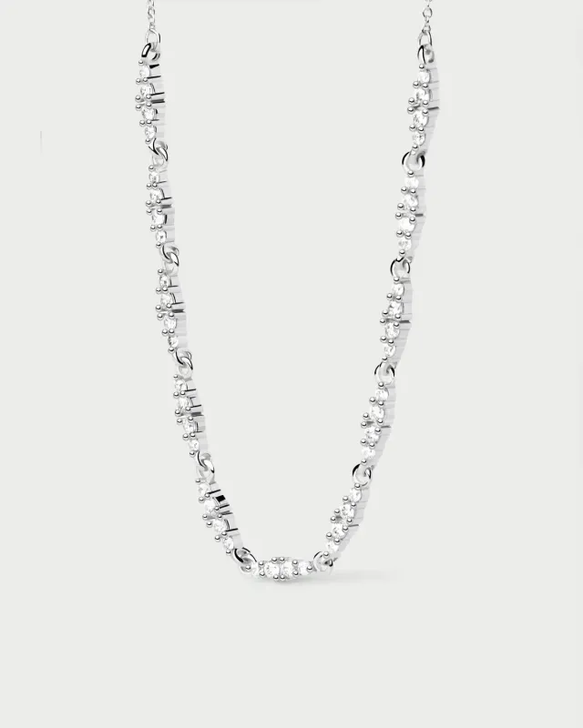 PDPAOLA Spice collier argent zirconia blanche