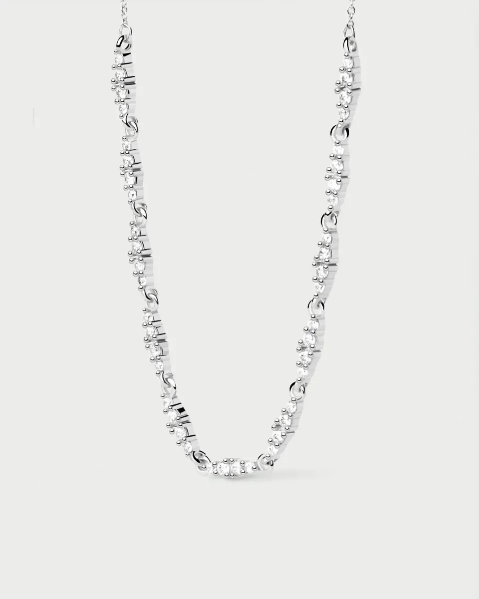 PDPAOLA Spice collier argent zirconia blanche
