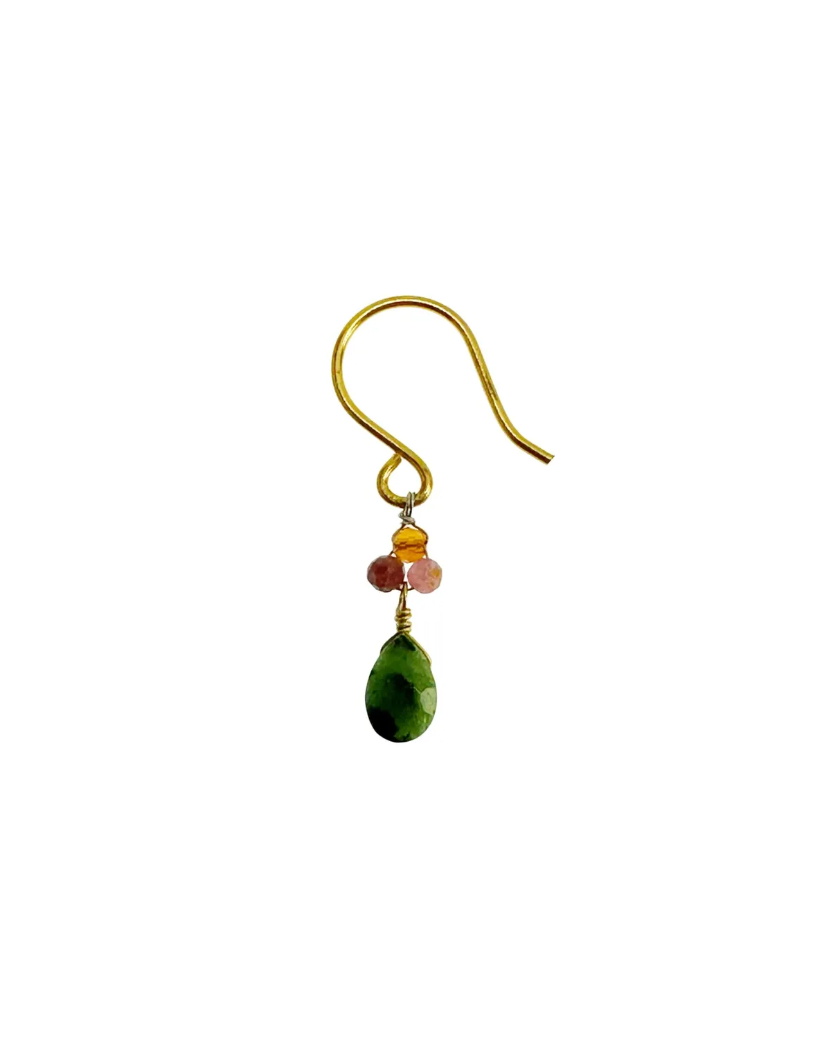 Le Fourbi de Capucine D3 boucles d'oreilles asymétriques émeraude