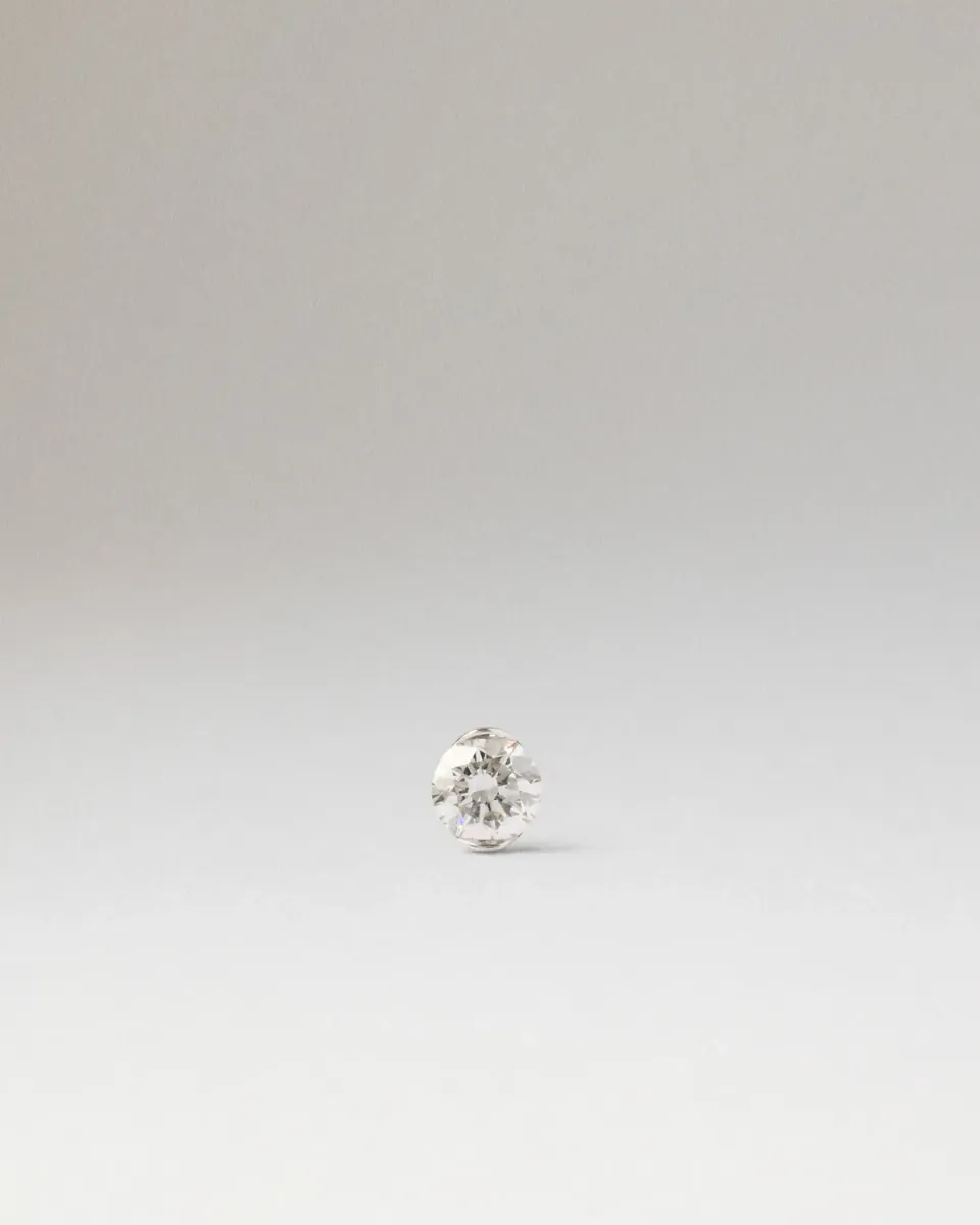 PDPAOLA Grace Mini mono boucle or blanc diamant