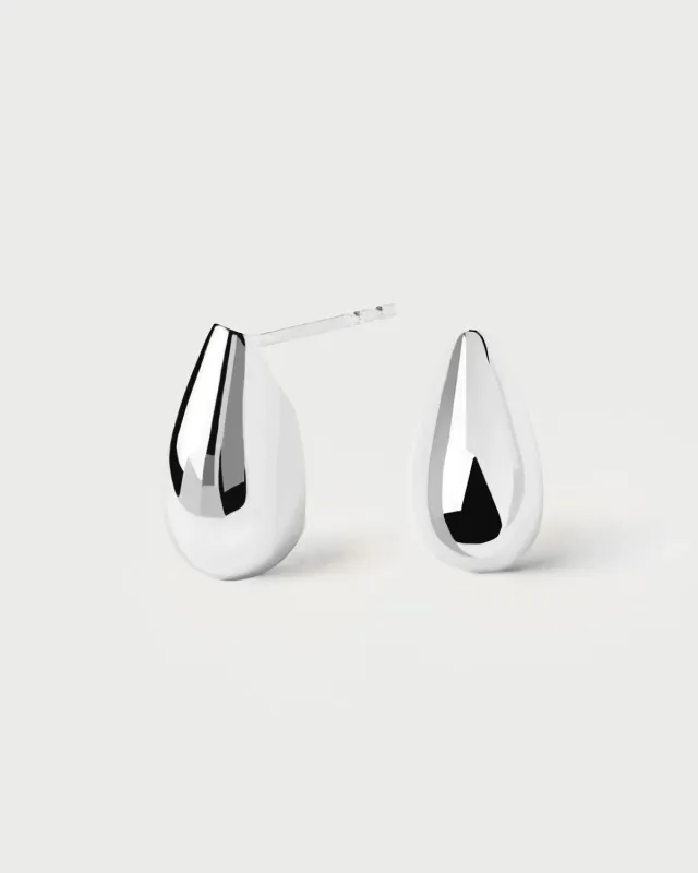 PDPAOLA Essentials Sugar boucles d'oreilles argent lisses