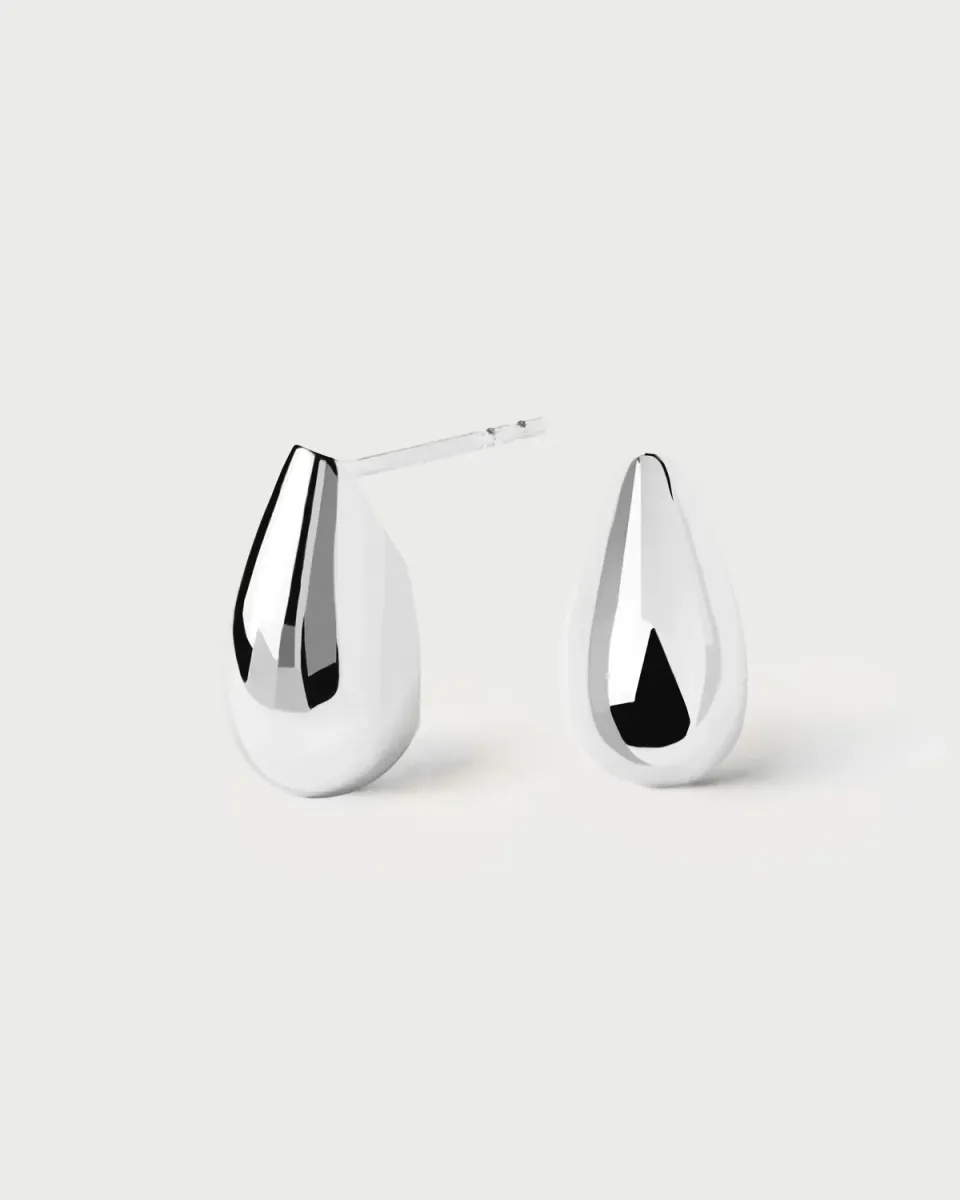 PDPAOLA Essentials Sugar boucles d'oreilles argent lisses