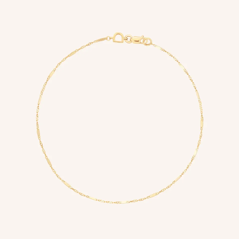Astrid & Miyu Story Chain bracelet cheville or massif
