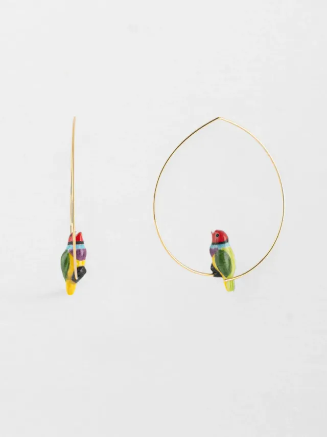 Nach Bijoux Moyennes créoles diamant de gould porcelaine
