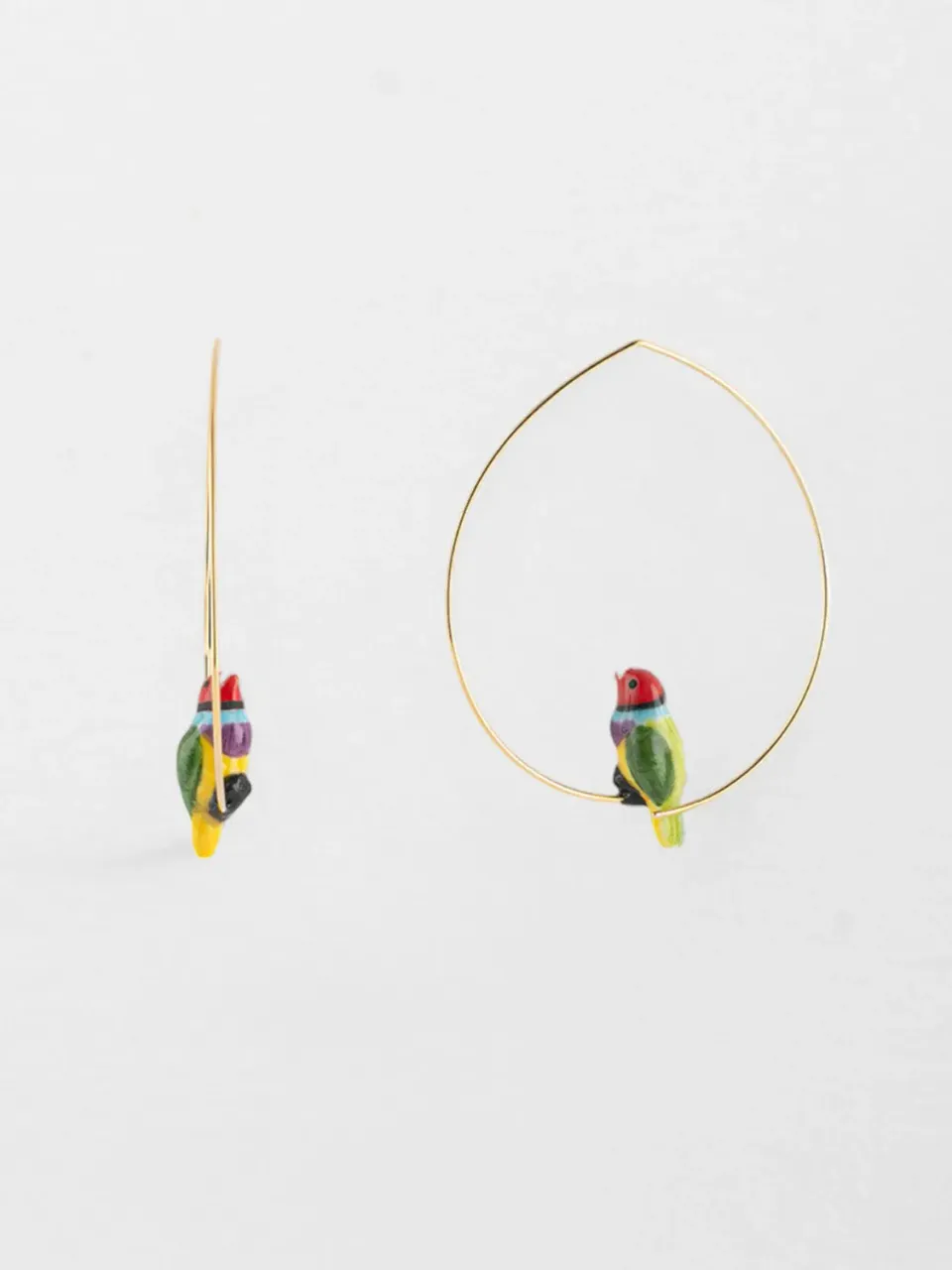 Nach Bijoux Moyennes créoles diamant de gould porcelaine