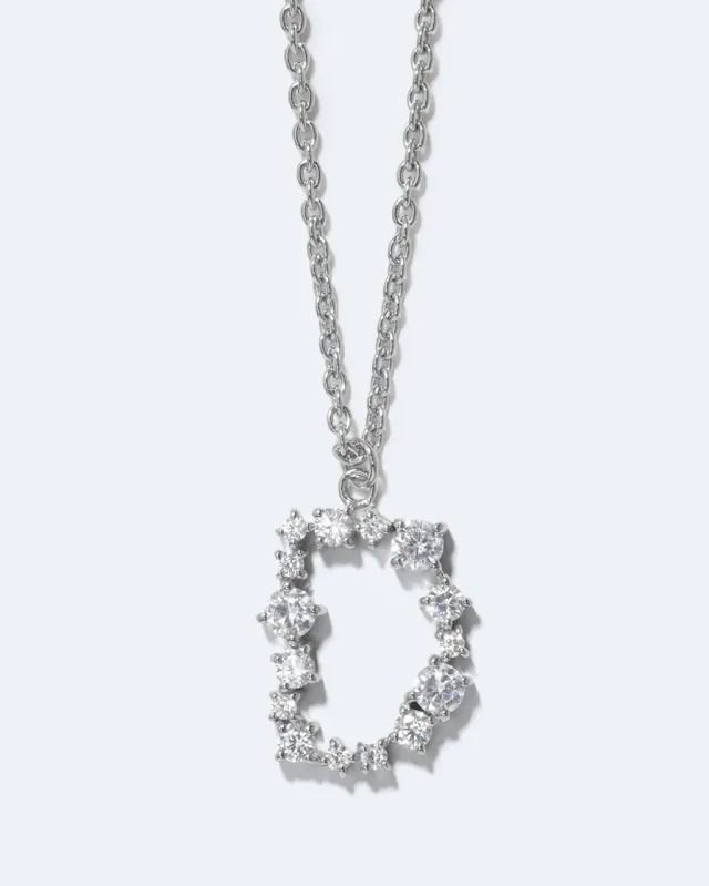 Completedworks Glitchy D pendentif zirconia rhodié