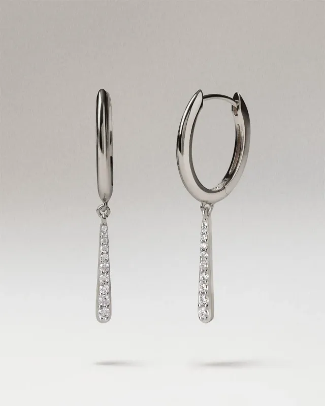 PDPAOLA Olga Mini créoles argent zircone blanche 35 mm