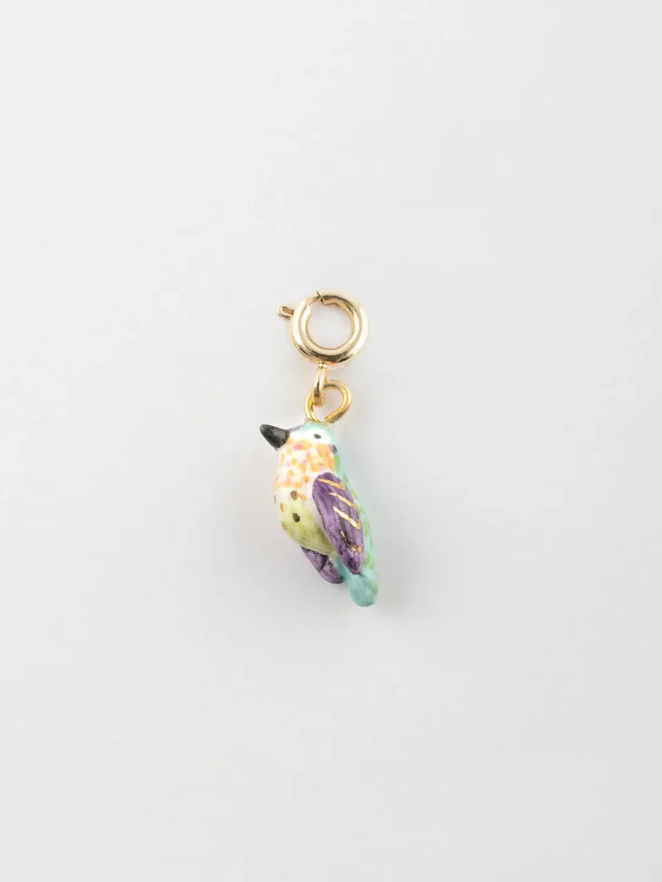 Nach Bijoux Colibri d'Anna charm porcelaine feuille d'or