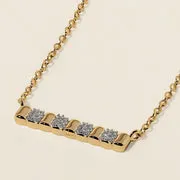 Astrid & Miyu Ridged Bar collier pendentif or cristal
