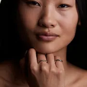 Astrid & Miyu Sunset Pear Band bague argent pierre poire
